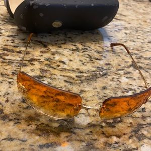 CHANEL Gold and Brown Sunglasses